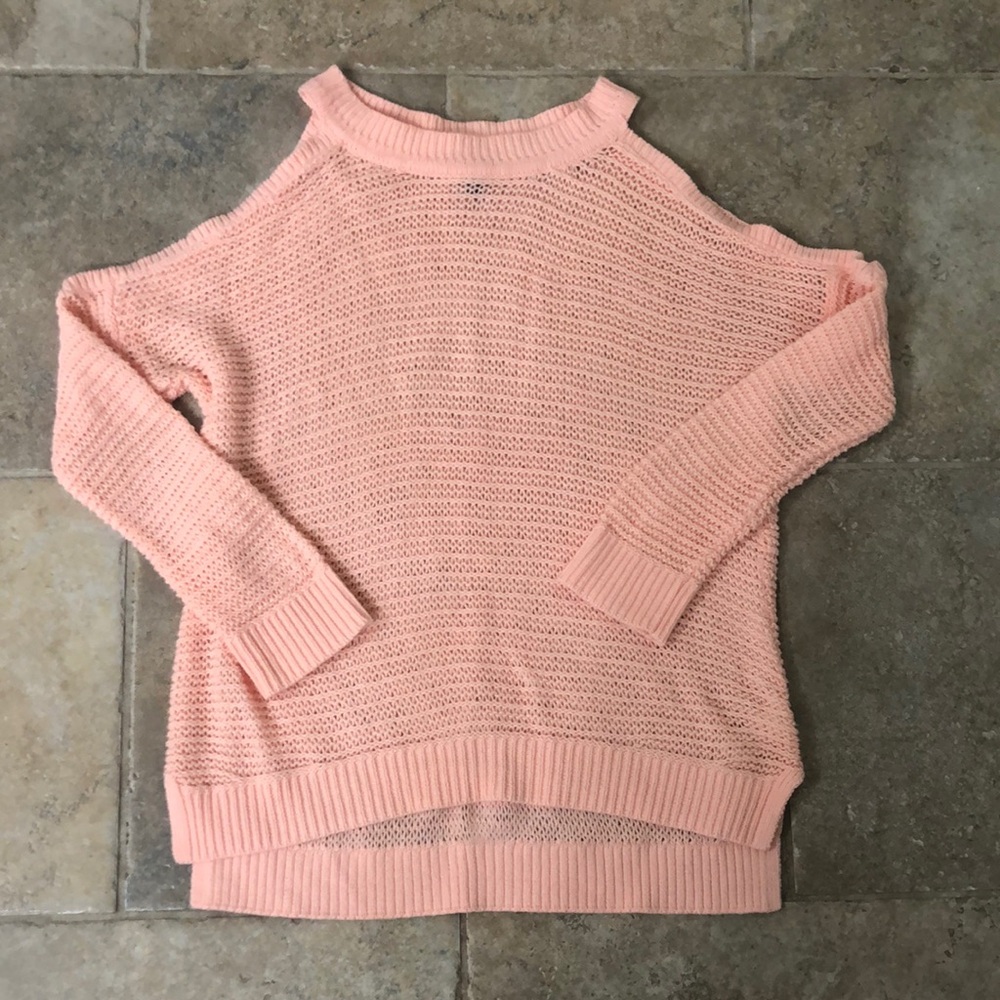 Express Coral Peach Cold Shoulder Sweater Size xs